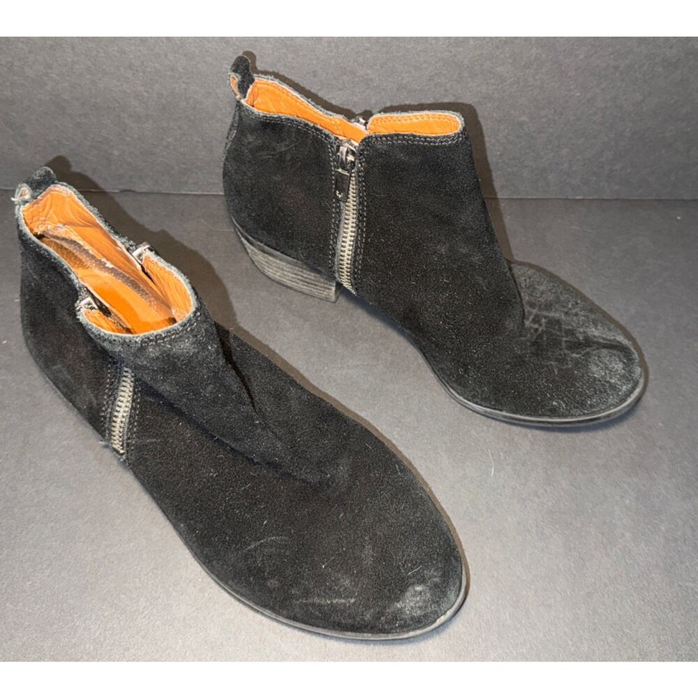 Lucky Brand Booties Women 7 Black Basel Ankle Boot Casual Leather Footwear